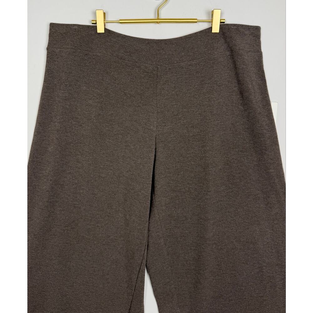 Eileen Fisher Cozy Viscose Stretch Straight Leg Yoke Pants Brown XL Pull-On NWT - Picture 4 of 9